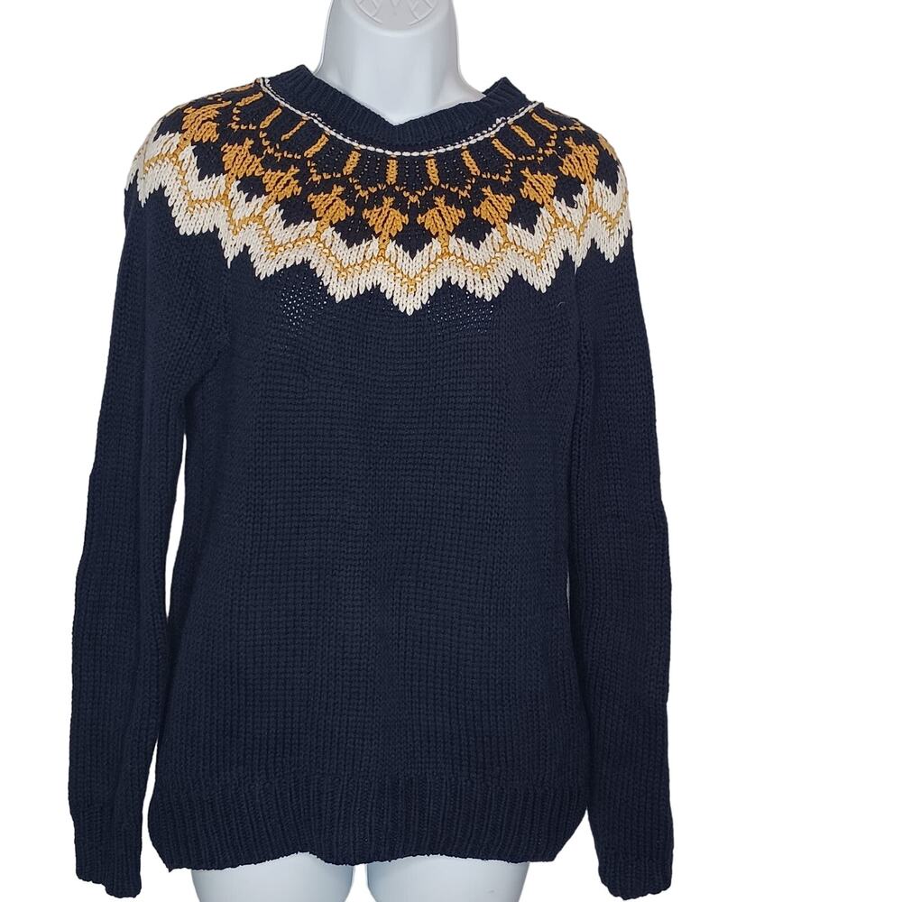 Bass Crewneck Knit Ski Sweater Size Medium